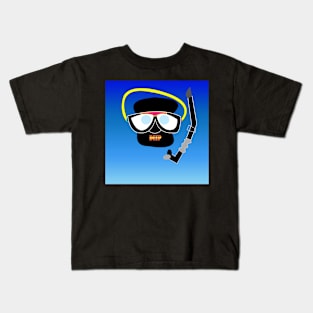 black mask and deep blue Kids T-Shirt